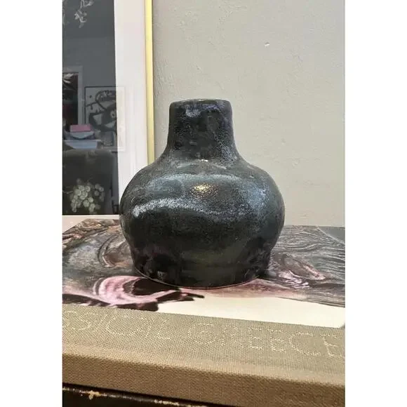 Vintage Studio Pottery Vase Drip Glaze Finish Modern Handmade American Pottery - Picture 1 of 5